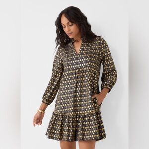 Cabana Life Black Metallic Relaxed Dress Size Medium UPF 50